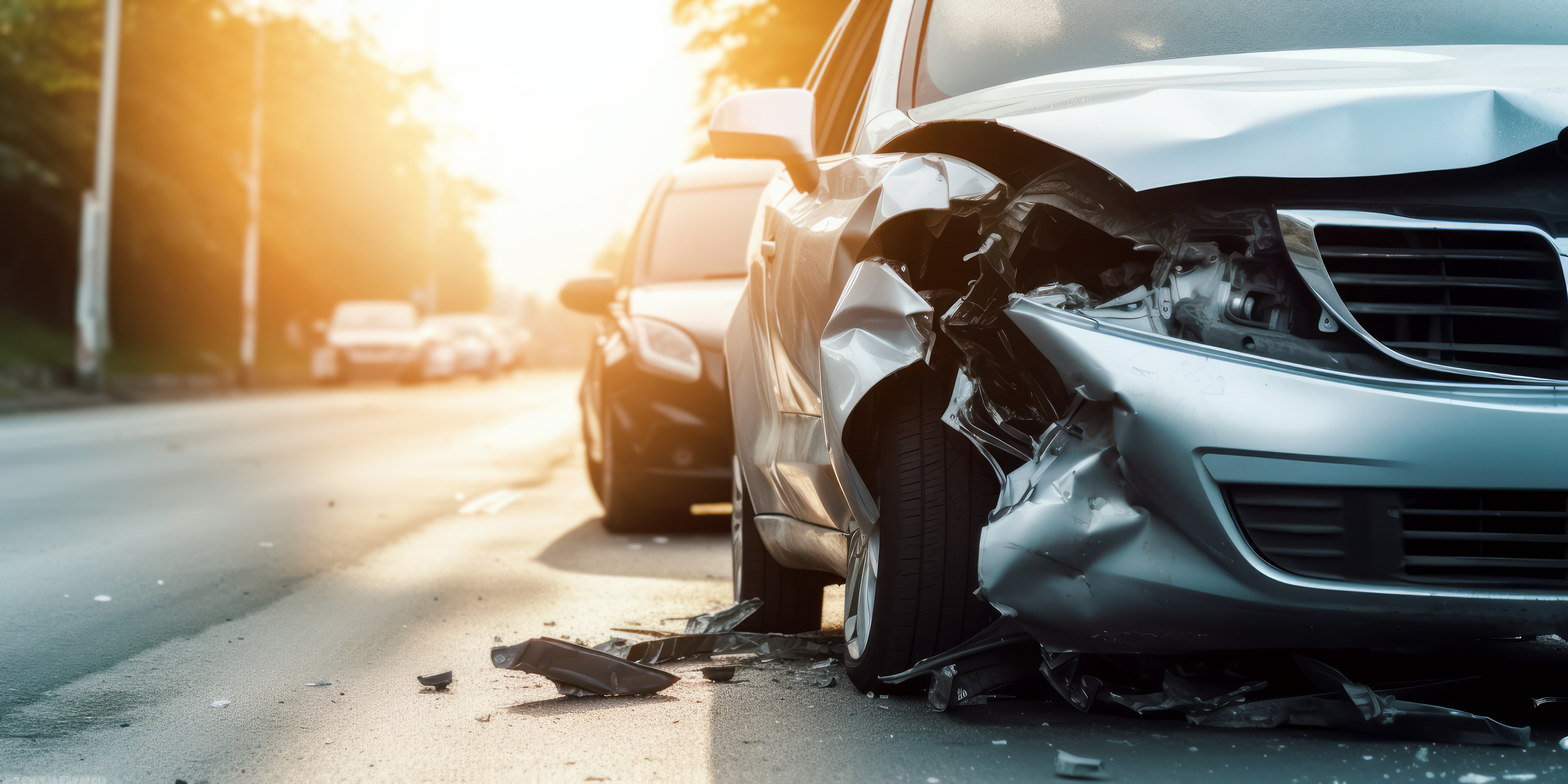 Two cars involved in a vehicle accident