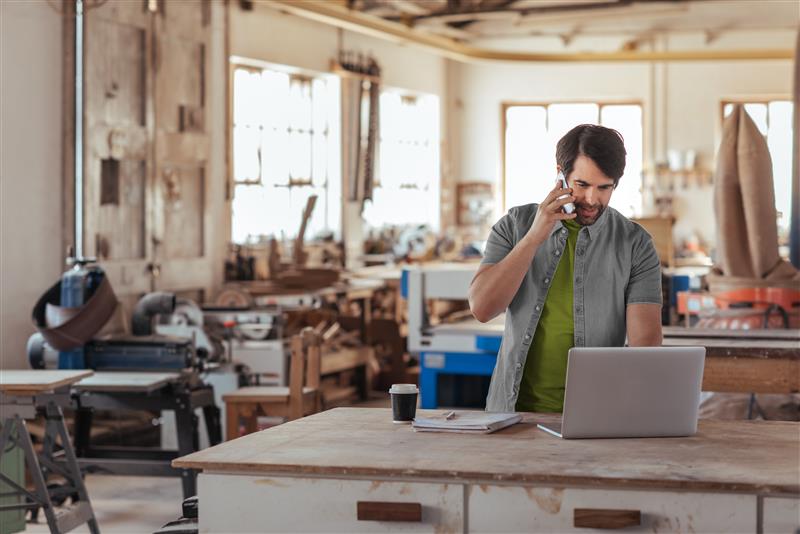 Business owner on laptop 