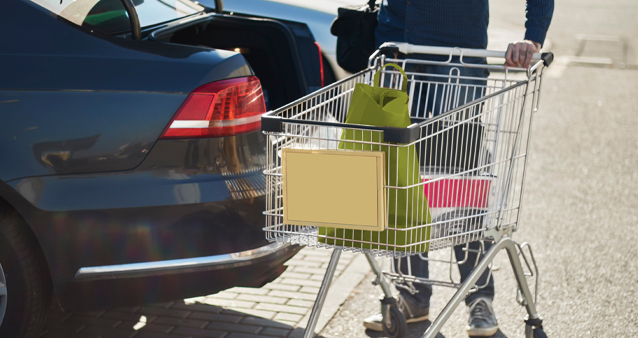 car ding caused by a shopping trolley