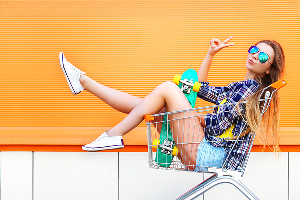 Teen in trolley 